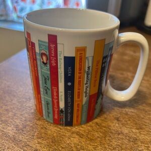 White and Red Dining Mugs for Book Lovers